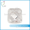 Factory wholesale synthetic AAA double sided checker cut white square cubic zirconia stone